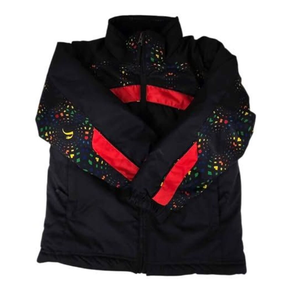 Dragons Snow Black Colorful Pattern Winter Jacket 6/L
